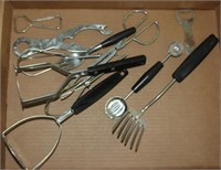 (3) flat lots - one with stainless steel utensils,