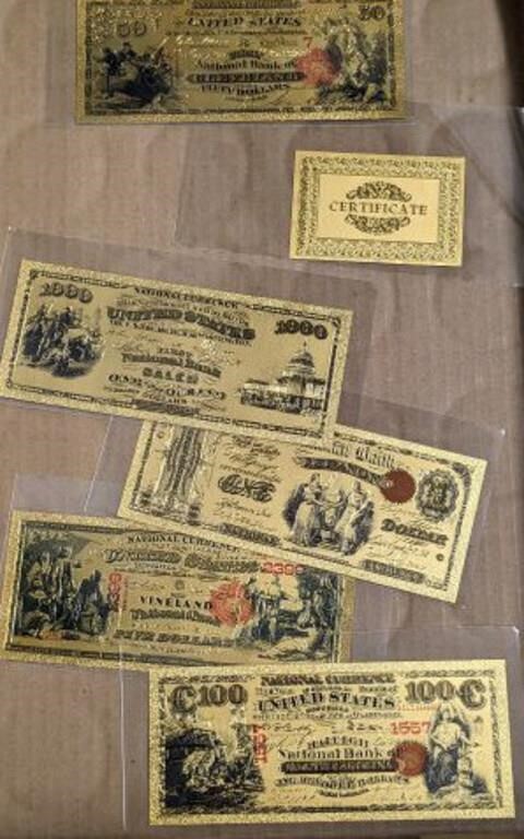 GOLD FOIL REPLICA VINTAGE CURRENCY