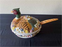 Style Ceramic Pheasant Serving Bowl