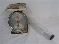 Vintage Lot-Glass Rolling Pin, Scale