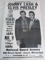 Johnny Cash/Elvis Presley Concert Poster