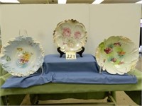 (3) Unsigned RS Prussia Style Floral Bowls