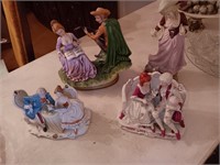 4 porcelain figurines.