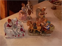4 porcelain figurines.