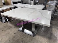 5X, 52"X33" MARBLE TOP TABLE W/ H.D. BASE