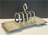 English Silver Tone Art Deco Toast Rack