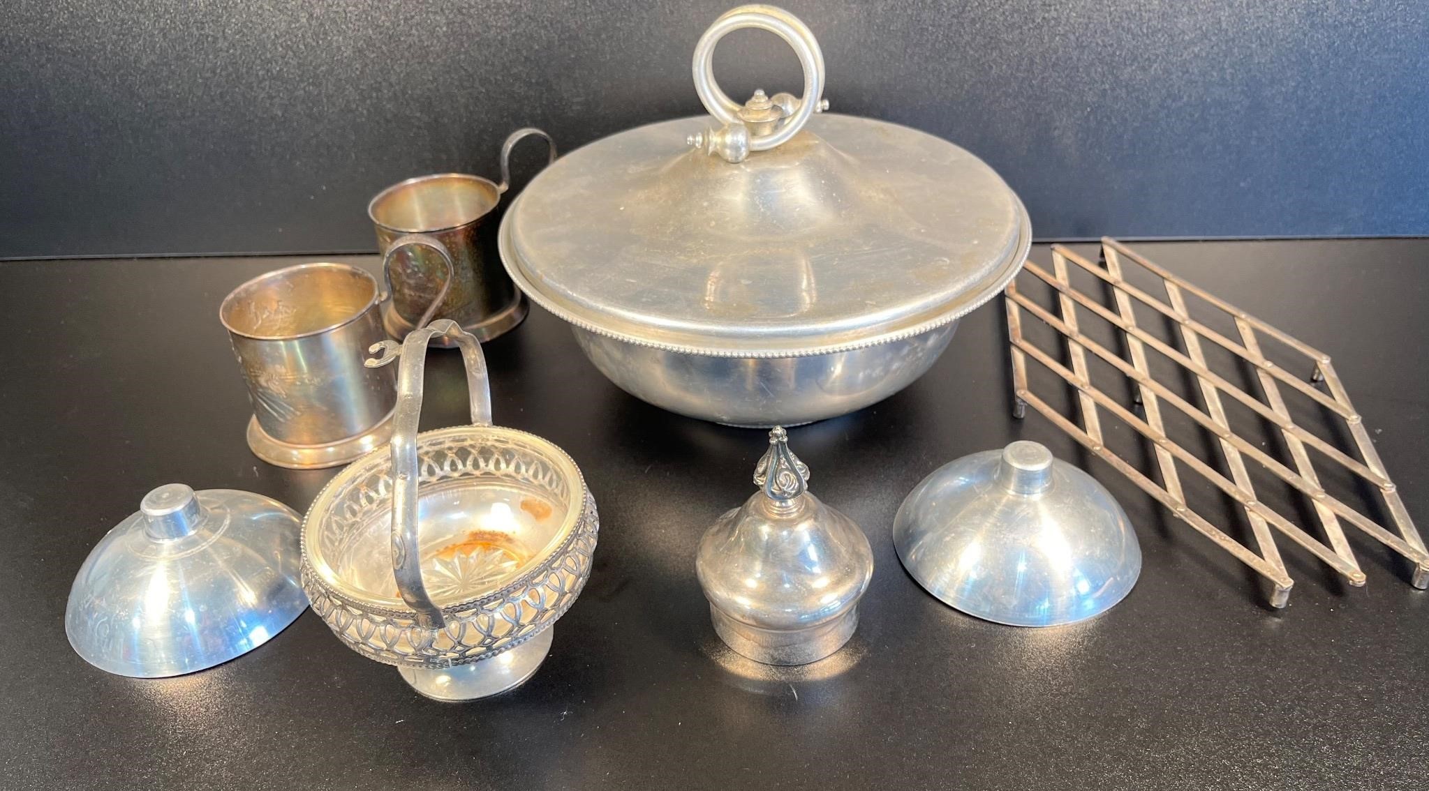 Collection of Aluminum & Plated Serving Ware