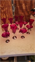 Red cocktail glasses lot