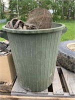 Garbage Can c/w Leather Harness Parts