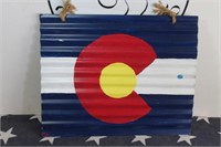 Colorado Flag Painted on Corrugated Steel