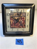 Vintage Black Americana Wind Up Alarm Clock