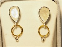 $100. Two-Tone S/Silver Moonstone Earrings