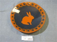 Foltz Redware Rabbit Plate