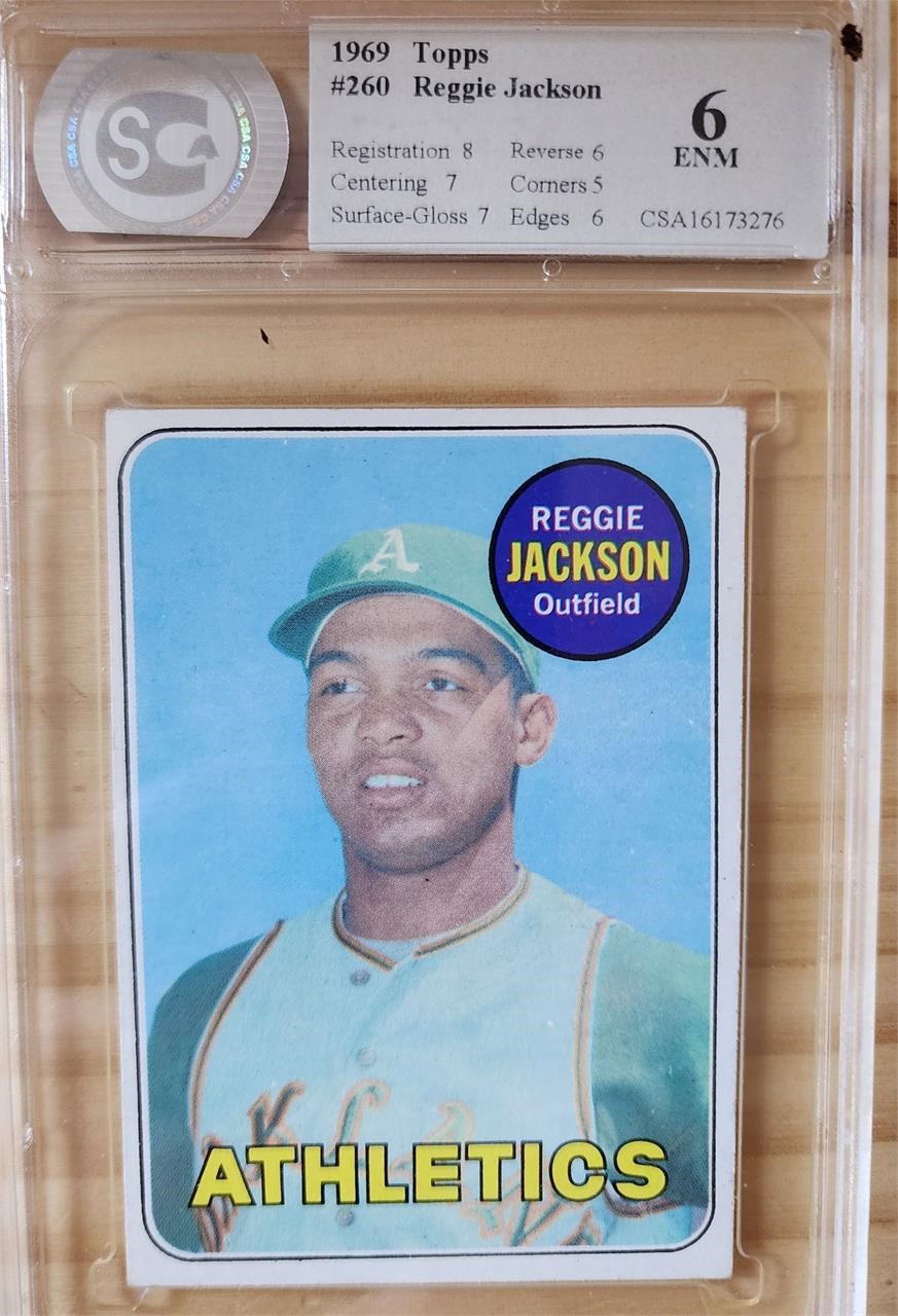 1969 Topps Reggie Jackson RC Graded 6