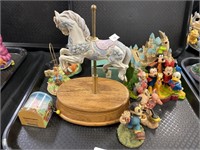 Lot of Disney collectibles, carousel music box.