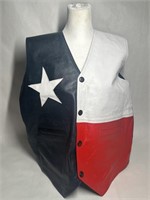 Leather Texas Flag Vest