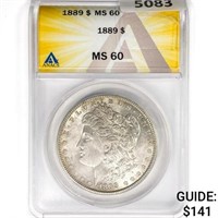 1889 Morgan Silver Dollar ANACS MS60