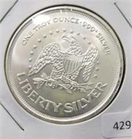 LIBERTY SILVER - ONE TROY OUNCE SILVER ROUND