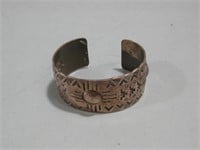 Navajo Ronnie Willie Copper Cuff Bracelet Hallmark