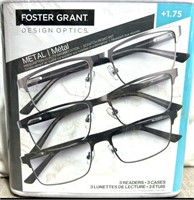 Foster Grant Metal Frame Reading Glasses + 1.75