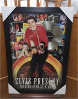 Elvis Presley Framed Print w/ Gold LP