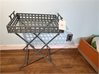 PORTABLE FOLDING METAL TABLE PLANT STAND