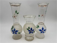 Barlett Collins Hand Painted Frosted Vases