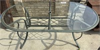 Glass Oval Patio Table