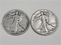 1935S & 1936 Sil;ver Walking Liberty 1/2 $ Coins