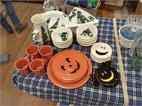 Christmas & Halloween dishes, some fiesta