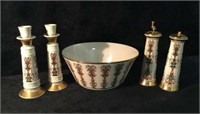 Lenox Bowl with Candlesticks and Salt/Pepper Set