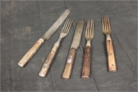 Antique 1800's Forks & Knives - Civil War Era #1