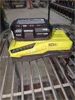 Ryobi 18v 4 ah battery and charger