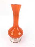 MCM Orange Glass Vase 7"H