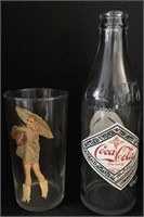 Vintage Glass Bottle and Tumbler