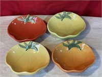 4 Williams and Sonoma Ceramic Fruit Side Plates