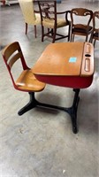 Vintage red student desk