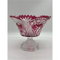 CZECH RUBY CUT-TO-CLEAR CRYSTAL CENTERPIECE