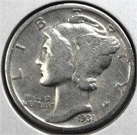 1931 USA 90% Silver Mercury Dime