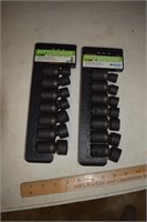 Two Sets 1/2" Drive Swivel Impact Sockets