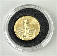 2014 1/10 Oz Fine Gold Eagle Coin.
