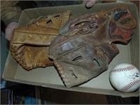 (2) Vintage Baseball Gloves