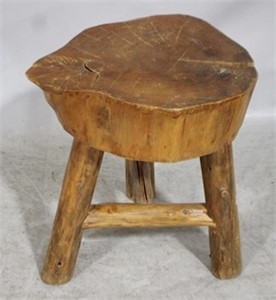 Live edge wooden stool, 20 x 17