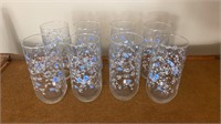 Set of 8 Floral Print Glasses