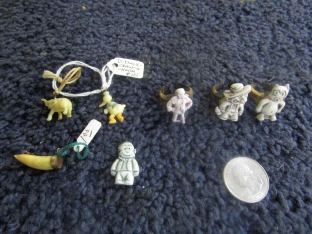 VINTAGE TOY RINGS & CHARMS