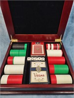 Poker Set in Wood Box