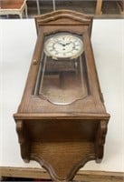 Howard Miller Triple Chime Oak Cabinet Wall Clock