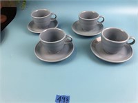 Fiesta Set of 8 Tea Cups & Saucers - Lt. Blue