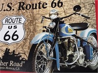 US ROUTE 66 INDIAN MOTOCYCLE METAL SIGN