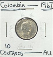 1967 AU Colombian coin